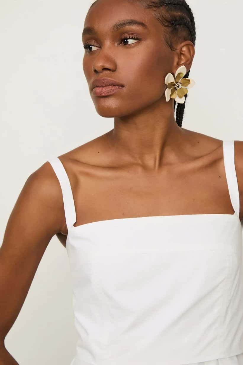 Animale Vestido Recortes Branco - Branco