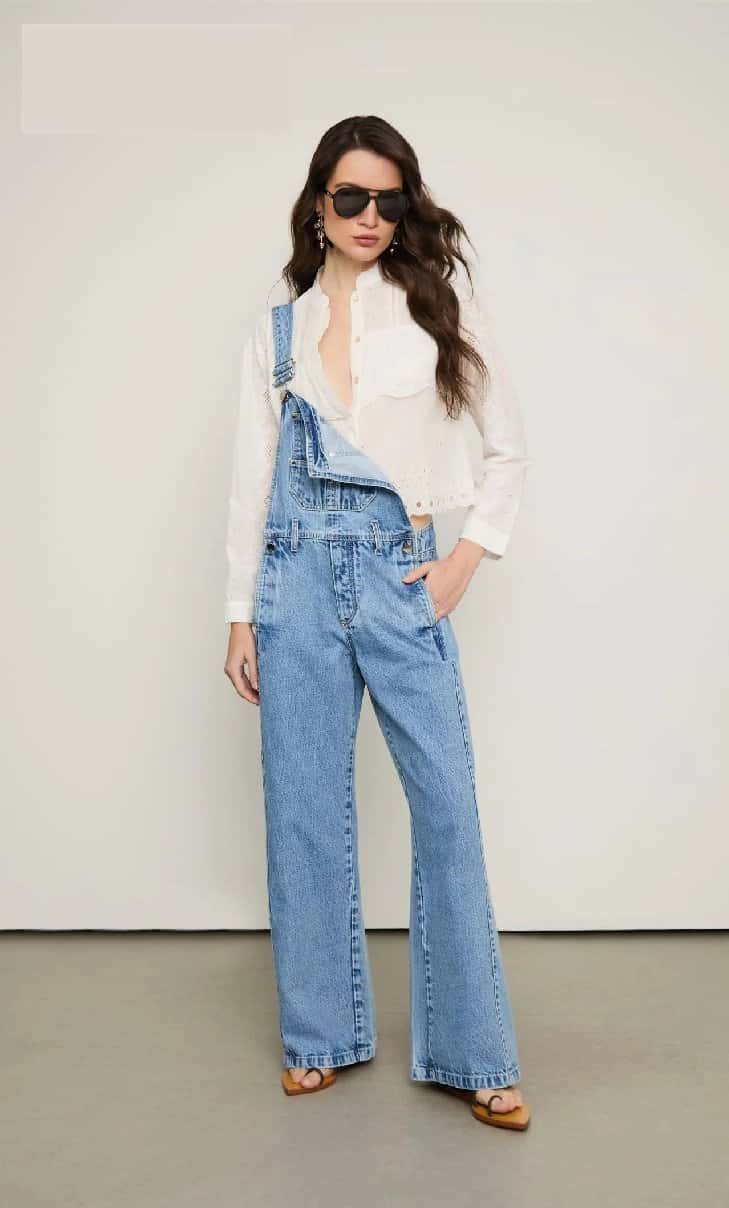 Animale Macacão Jeans Perna Reta