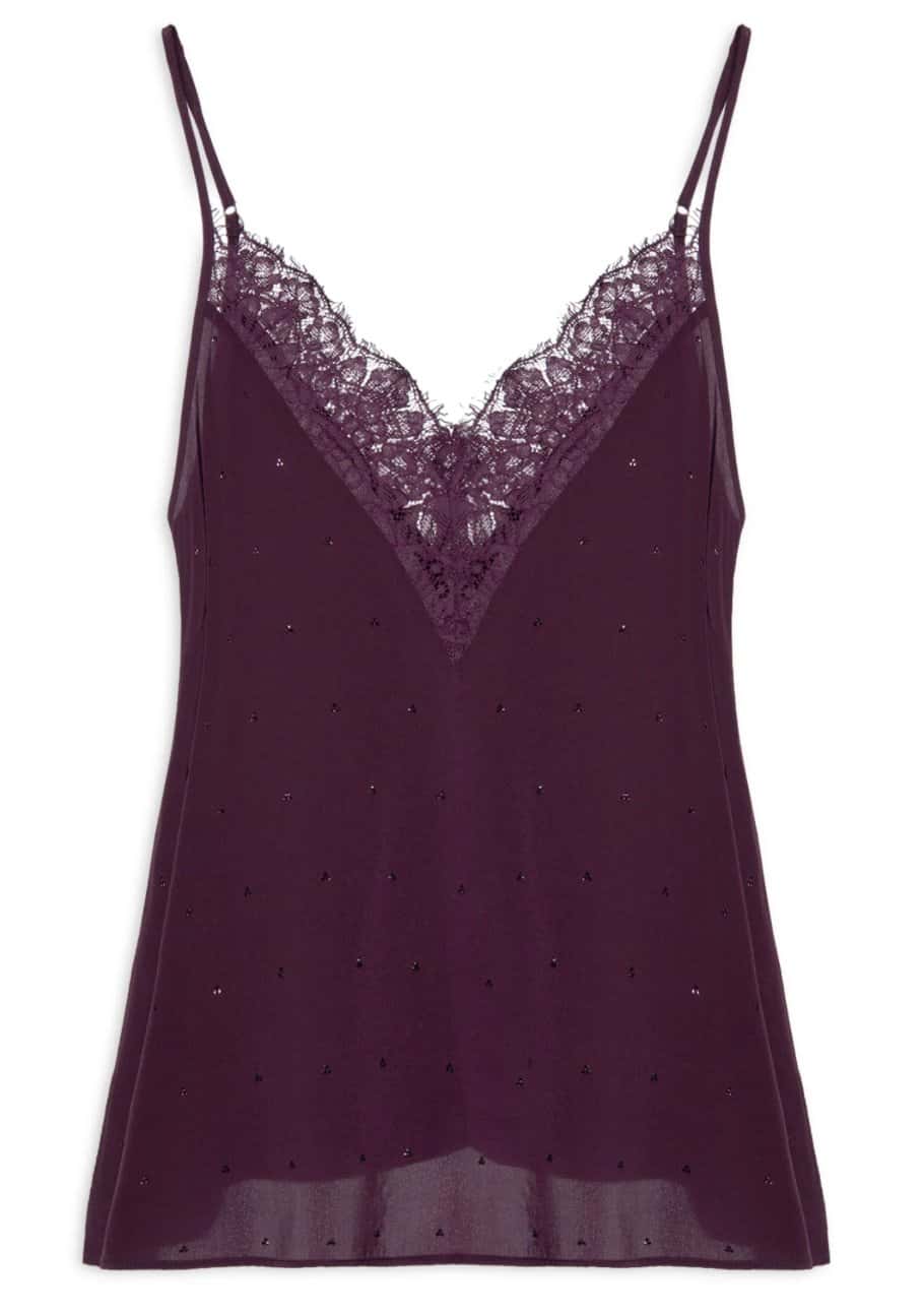 Animale Top Com Renda E Strass