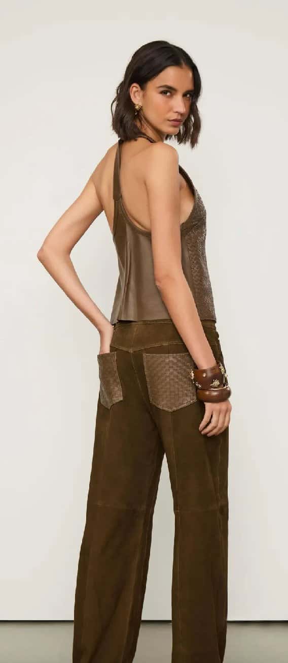 Animale Calça De Couro Bolso Tresset