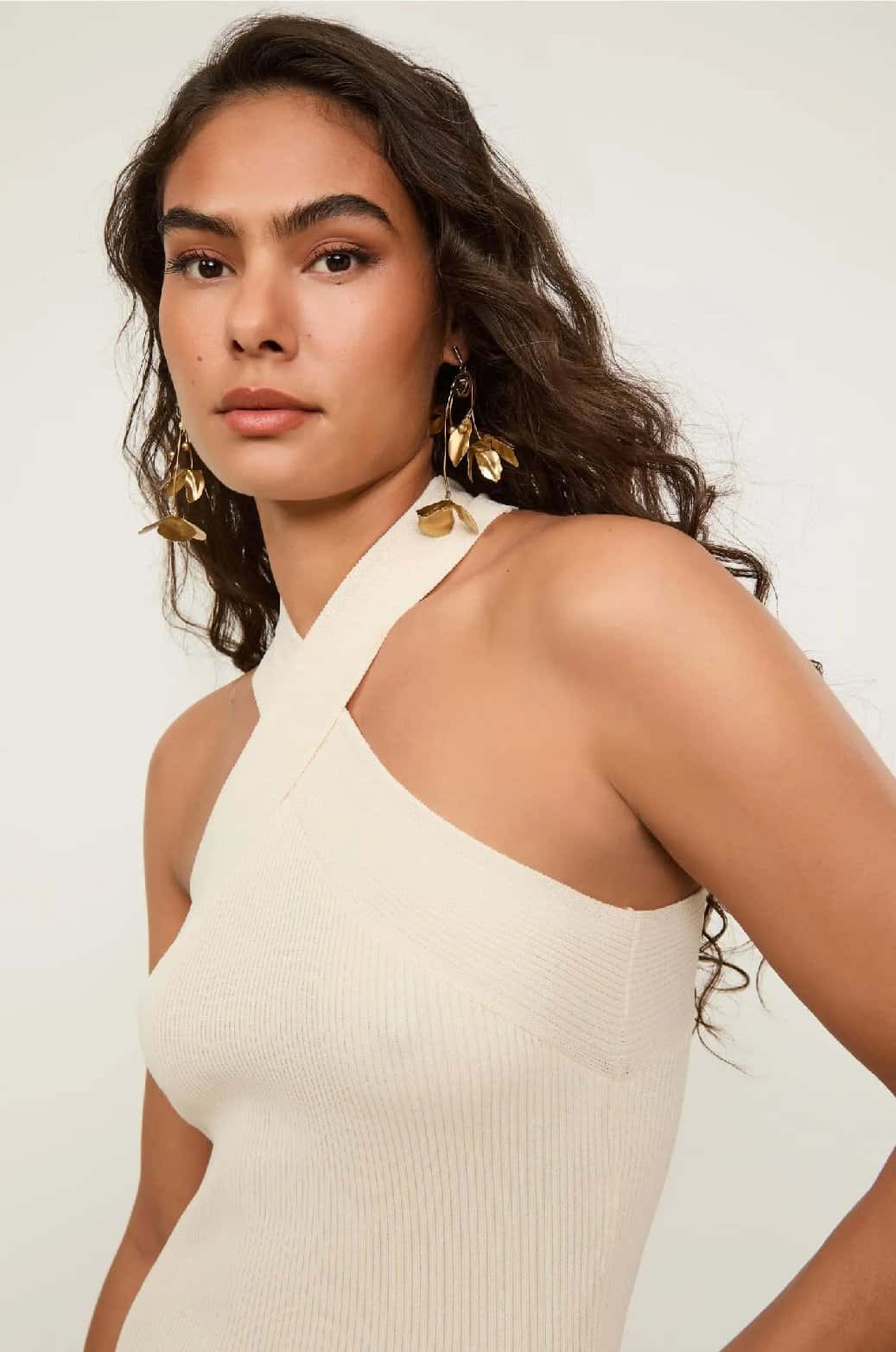 Animale Vestido Decote Cruzado Tricot